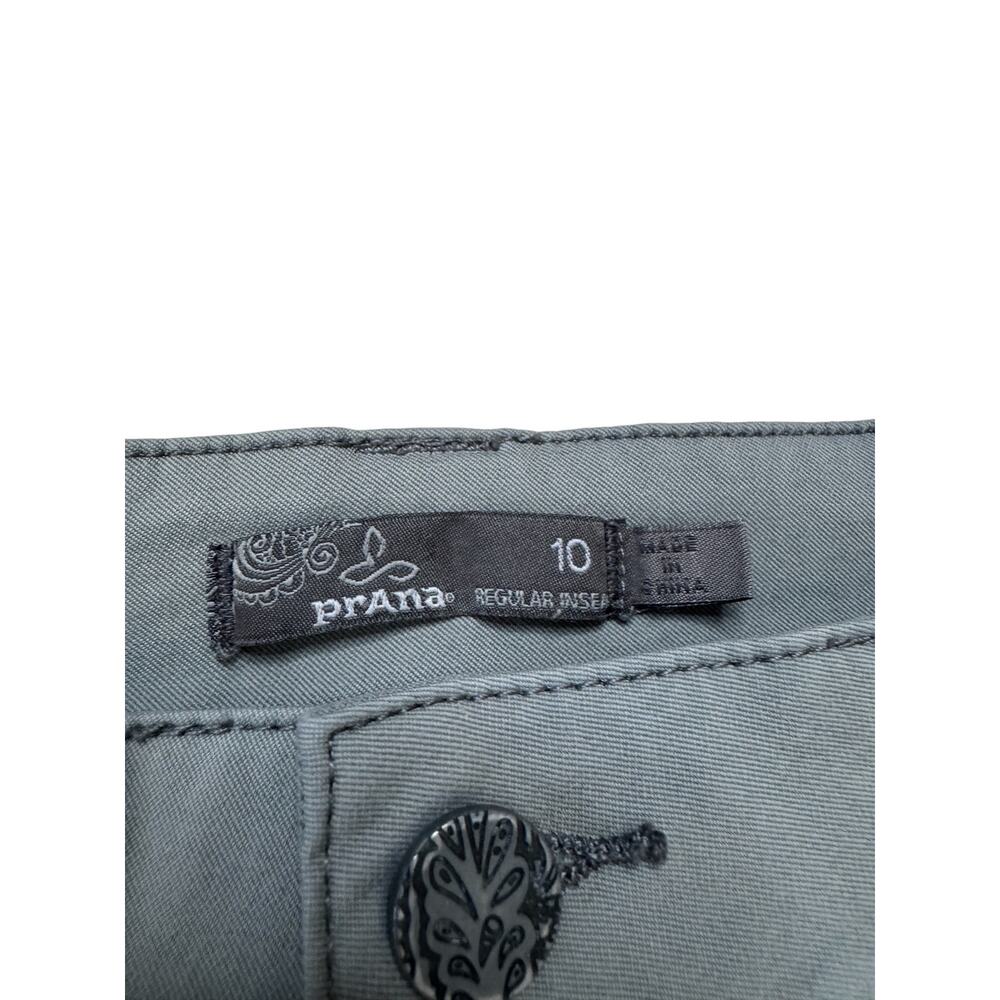 PRANA Gray Low Rise Crop Hiking Pants Size 10 Womens Zip Leg Pockets Stretch - Picture 3 of 6